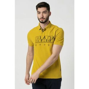 Tricou polo din material pique cu logo Eallar - Galben pai imagine