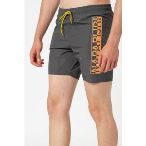 Pantaloni scurti de baie cu imprimeu logo Victor - Portocaliu/Gri inchis imagine