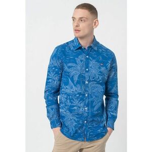 Camasa slim fit cu imprimeu tropical Gesin - Albastru imagine