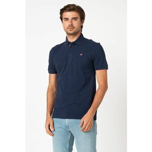 Tricou polo slim fit cu logo brodat Eolanos - Bleumarin imagine