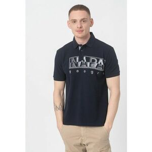 Tricou polo din pique cu logo Eallar - Bleumarin imagine