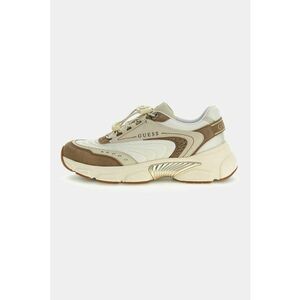 Pantofi sport cu aspect masiv si sireturi - Maro inchis/Crem imagine
