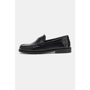 Pantofi loafer uni din piele - Negru imagine