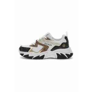 Pantofi sport wedge cu garnituri din piele ecologica - Negru/Maro deschis/Alb optic imagine