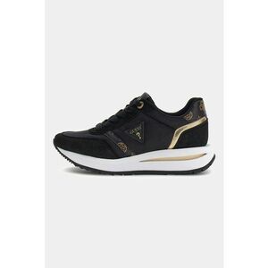 Pantofi sport cu talpa wedge si logo - Auriu/Negru imagine