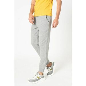 Pantaloni sport din amestec de bumbac cu snur - Gri deschis melange imagine