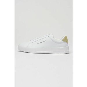 Pantofi sport Court din piele cu logo - Verde pal/Alb optic imagine