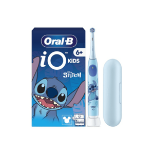Periuta de dinti electrica iO Kids 1 capat de periaj - 1 trusa de calatorie - 3 moduri cu modul sensibil prietenos pentru copii - cronometru muzical de 2 minute - pentru varste de 6+ - Albastru deschis imagine