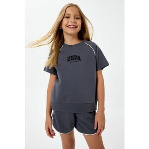 Set de tricou si pantaloni scurti din bumbac - 2 piese - Gri antracit imagine
