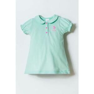Rochie din material pique cu detaliu logo - Verde menta imagine