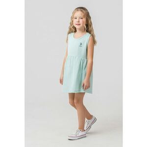 Rochie cu broderie logo discreta Muslin - Albastru aquamarin imagine