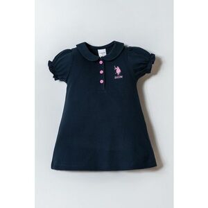 Rochie cu broderie logo - Albastru ultramarin imagine