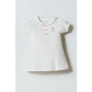 Rochie din material pique cu logo - Alb imagine