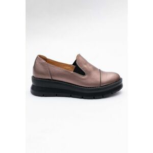 Pantofi din piele cu aspect metalizat - Roz inchis imagine