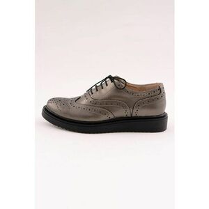 Pantofi derby cu decupaje decorative - Auriu imagine