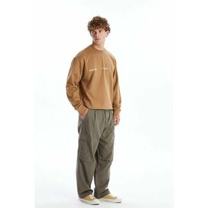 Pantaloni cargo cu talie medie - Maro camel imagine