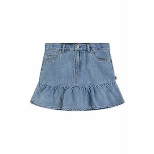 Fusta din denim cu terminatie cu volane - Albastru deschis imagine