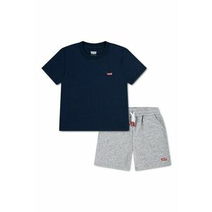 Set de tricou si pantaloni scurti Batwing - Albastru ultramarin/Gri inchis melange imagine