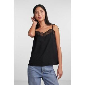 Top cu segmente de dantela - Negru imagine