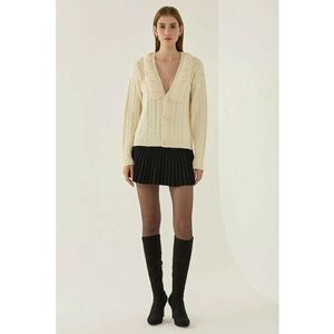 Cardigan tricotat texturat cu decolteu in V imagine