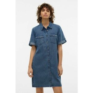 Rochie mini din denim - Albastru inchis imagine
