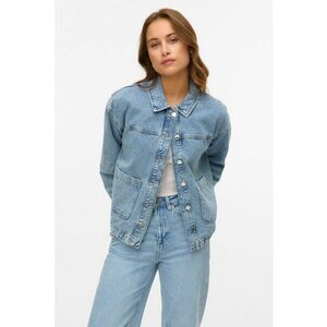 Jacheta din denim cu maneci cazute - Albastru deschis imagine