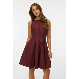 Rochie scurta cu croiala evazata - Visiniu imagine