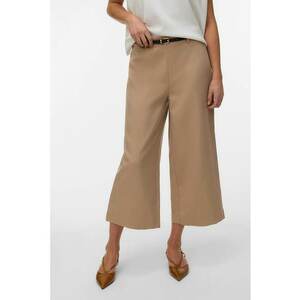 Pantaloni culotte capri cu croiala ampla - Maro nisip imagine