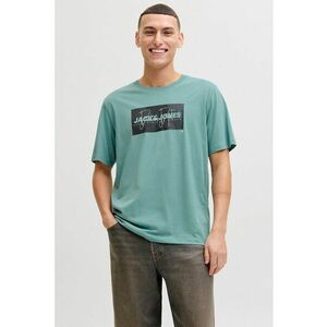 Tricou din bumbac cu imprimeu logo pe piept - Negru/Verde persan imagine