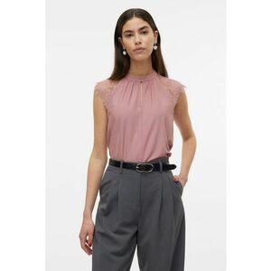 Bluza cu maneci de dantela - Roz deschis imagine