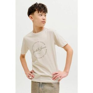 Tricou din bumbac cu imprimeu text - Bej deschis imagine