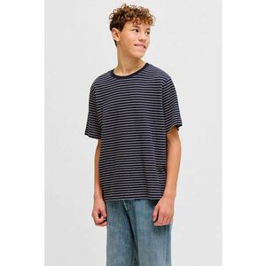 Tricou lejer cu dungi - Alb/Bleumarin imagine