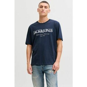 Tricou din bumbac cu logo - Alb/Bleumarin imagine