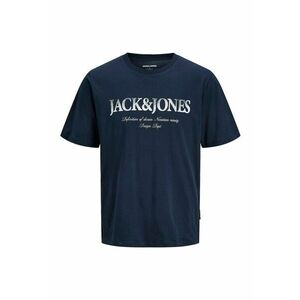 Tricou din bumbac cu imprimeu logo - Alb/Bleumarin imagine