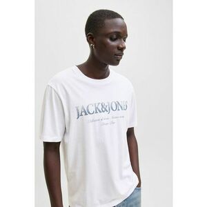 Tricou din bumbac cu logo - Alb/Albastru stins imagine