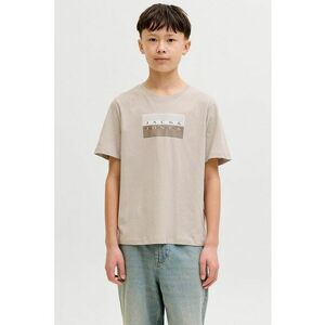 Tricou cu imprimeu logo - Maro deschis/Alb murdar/Grej imagine