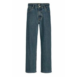 Blugi relaxed-fit cu model uni - Albastru prafuit/Albastru petrol imagine