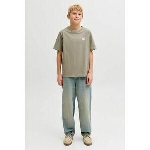 Tricou regular fit cu decolteu la baza gatului - Grej imagine