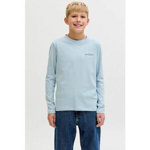 Bluza de trening dn bumbac cu model uni - Albastru pastel/Negru imagine