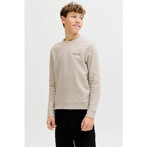 Bluza de trening din amestec de bumbac organic cu decolteu la baza gatului - Maro camel imagine