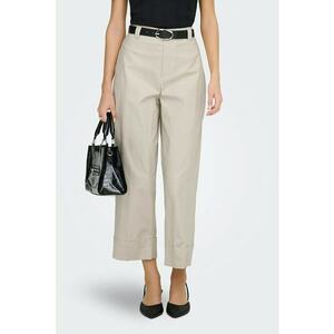 Pantaloni crop cu talie inalta - Maro/Maro camel imagine
