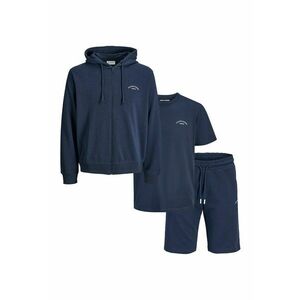 Set de tricou - hanorac si pantaloni scurti - 3 piese - Bleumarin imagine