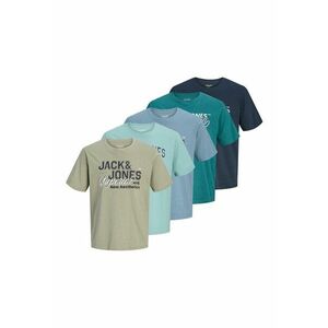 Set de tricouri cu imprimeu logo - 5 piese - Turcoaz/Albastru azur/Grej/Bleumarin imagine