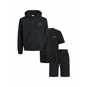 Set de tricou - hanorac si pantaloni scurti - 3 piese - Alb/Negru imagine