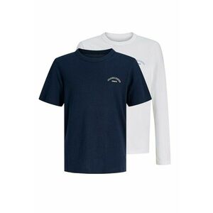 Set de bluza si tricou din bumbac organic - 2 piese - Alb/Bleumarin imagine