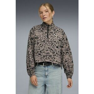 Bluza de trening cu animal print Essentials - Negru/Roz prafuit imagine