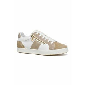 Pantofi sport cu detalii de piele intoarsa - Alb/Kaki imagine