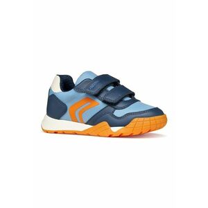 Pantofi sport cu insertii din material textil si inchidere velcro - Portocaliu/Albastru imagine