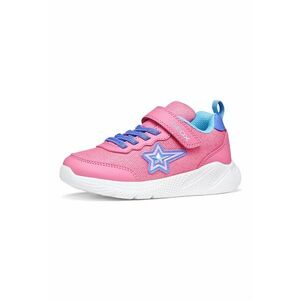 Pantofi sport wedge din material textil cu garnituri din material sintetic - Albastru indigo/Roz imagine