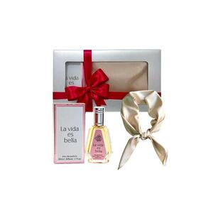 Set cadou Apa de Parfum La Vida es Bella 50ml - esarfa satinata crem imagine
